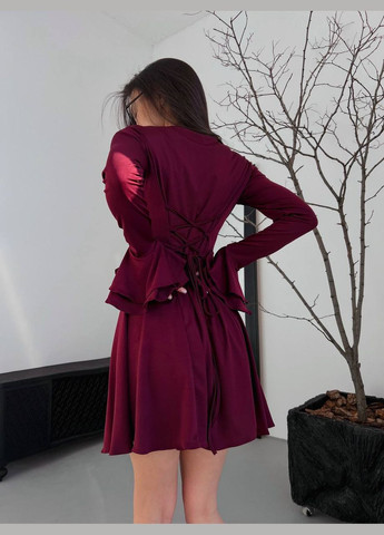 Бордова святковий, коктейльна, вечірня жіноча елегантна сукня Avanti однотонна