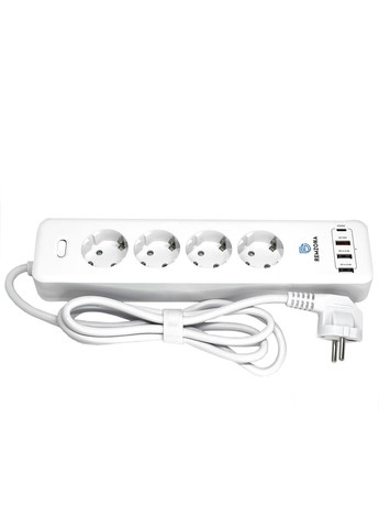 Мережевий фільтр-подовжувач Power Strip 4 16A 4000W 1.8м CH4AAAC-01WT Remzona (334293773)