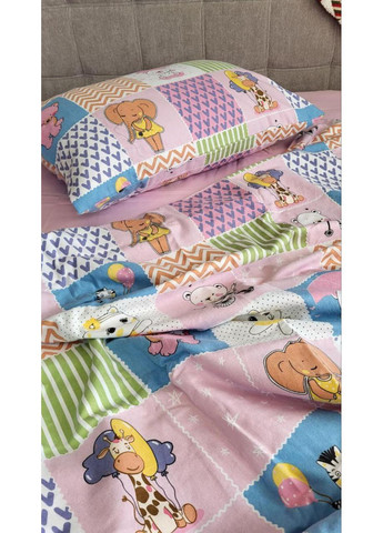 Постельное белье с резинкой Зверята/, фланель(байка) Семейный размер, наволочки 70/70 No Brand (363191602)