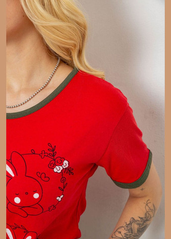 Красная всесезон пижама женская с принтом, Ager