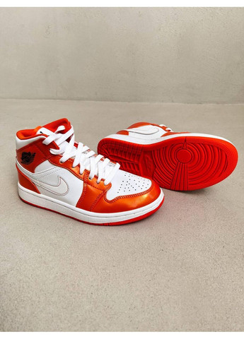 КРОСІВКИ ЖІНОЧІ NIKE AIR JORDAN 1 RETRO ELECTRO ORANGE НАЙК АІР ДЖОРДАН No Brand білі демісезони (367177004)