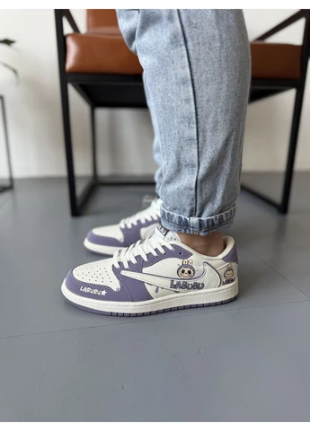 Фіолетові літні кросівки nike 1 low travis scott x labubu violet найк аір ретро фіолетові No Brand