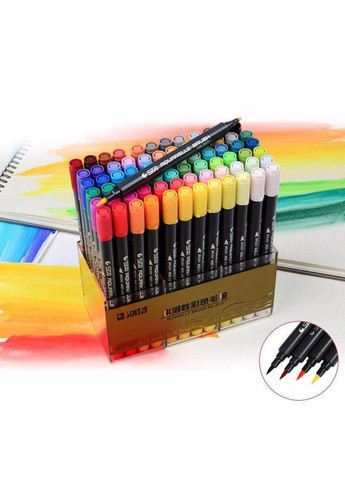 Відеоогляд! Набір двосторонніх акварельних маркерів 36 кольорів (B141220) STA (316685397)