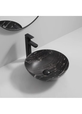 Раковина накладная Premium ELLIPSE-0106 MARBLE с округлой формой, мраморным цветом (MP6533) Mixxus (399022097)