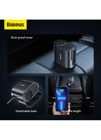 Автомобільний зарядний пристрій 1-for-2 Car Cigarette Lighter 30W Cosmic (C00455300121-00) Baseus High Efficiency Pro (372685776)