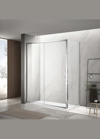 Душова кабіна A-517 160х100х195 розсувна, профіль хром, скло прозоре Dusel (328596688)