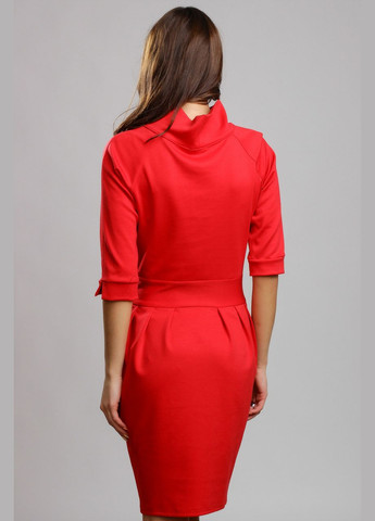 Червона кежуал плаття з коміром-хомутом 2 Льва