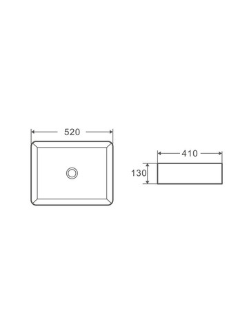 Умывальник накладной керамический Premium Quadro-0102 520x410x130mm (MP6488) Mixxus (315337021)