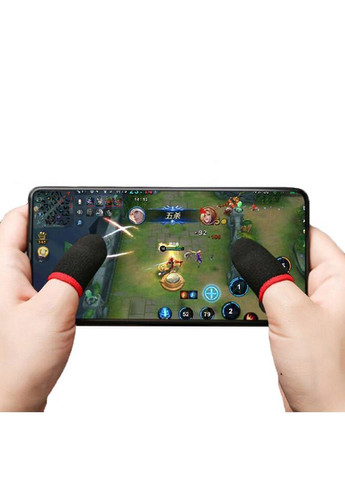 Игровые напальчники черные Wasp Feeler (аналог Flydigi от Xiaomi) с красным манжетом для игры на телефоне Pubg No Brand (322400877)