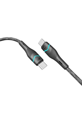Кабель USB RC-RL15 RGB Light Type-C to Type-C 60W 1.2m Чорний No Brand (317631472)