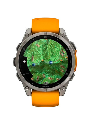Смарт-часы Fenix 8 Amoled 47mm Sapphire Titanium with Spark Orange/Graphite Silicone Band (010-02904-11) Garmin (322895991)