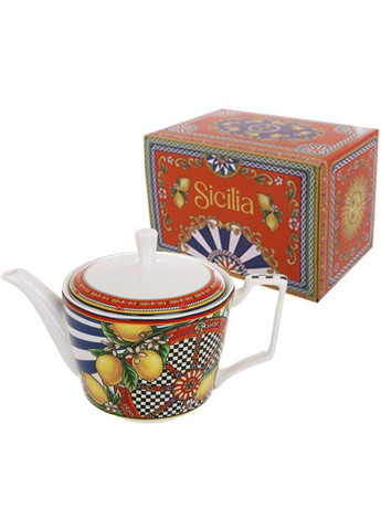 Чайник заварювальний Sicilia Limoni 650мл фарфоровий для чаю та трав заварник з кришкою Bona (368988153)