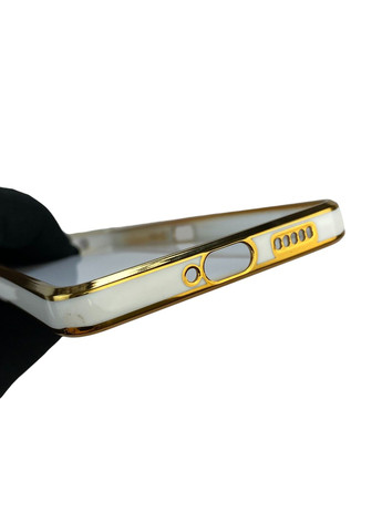 Чохол для Redmi Note 12 Pro 5G з кільцем MagSafe із золотою окантовкою на сяомі редмі нот 12 про білий gs1 Xiaomi (366234212)