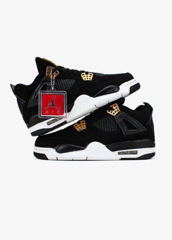 Черные всесезонные кроссовки мужские и женские nike air jordan 4 retro royalty black | найк аир джордан 4 ретро черные No Brand