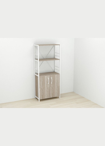 Етажерка 3/60 Серії Конект із тумбою 144x60x28 Білий ДСП Сонома Трюфель (FRD-104453) Ferrum-decor (353499761)