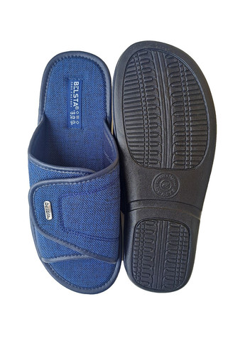 Синие тапочки мужские открытые на липучке Белста