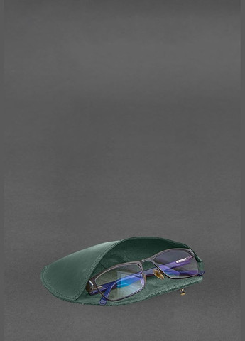 Кожаный чехол для очков с клапаном на резинке Зеленый Crazy Horse (A-028376) BlankNote (330144485)