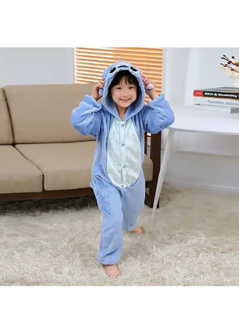 Кігурумі піжама костюм махровий з капюшоном на ґудзиках для дітей дівчаток хлопчиків 130 розмір (478465-Prob) Стіч Unbranded (313333184)