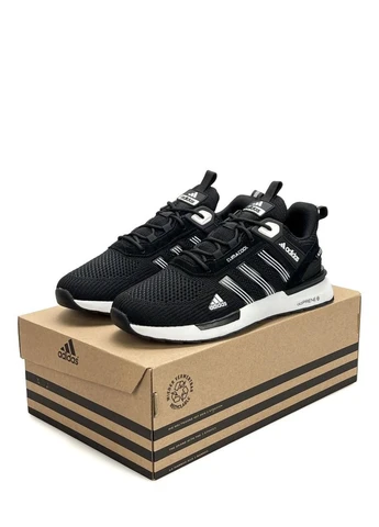 Черные демисезонные кроссовки мужские adidas No Brand Climacool Black White