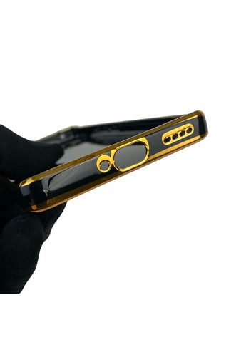 Чехол для 11 Pro 5G с защитой камеры с золотой окантовкой на реалми 11 про черный gs1 Realme (366234874)