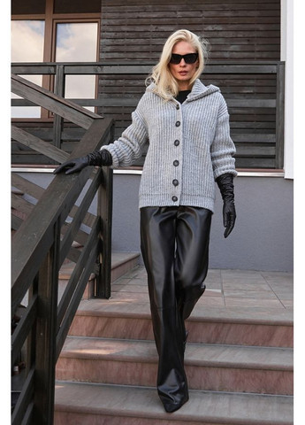 Брюки из экокожи 3076 Серый Triko Bakh (368651322)