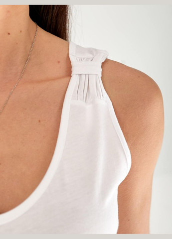 Майка базовая женская с надписью белого цвета 33470 No Brand — 335376705