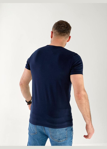 Синя чоловіча футболка з смужкою світловідбиваючої синього кольору 33365 Fashion