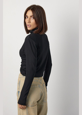 Трикотажный женский гольф с драпировкой и надписями Lurex (317211739)