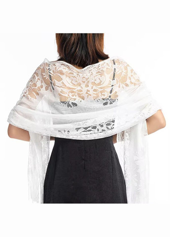 Шарф "Ева" белый свадебный церковный ажурный 152001 Husta (322502266)