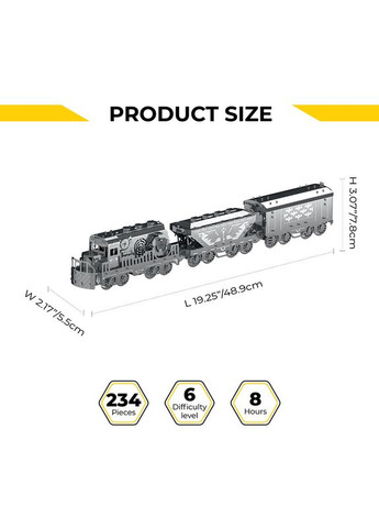 Коллекционная модель-конструктор Heavy Loco механический грузовой карго поезд MT023 Metal Time (267507710)