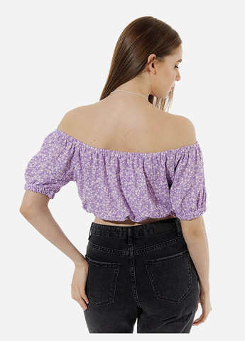 Сиреневая короткая женская блуза цвет сиреневый cb-00219017 Divon