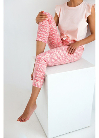 Пудровая пижама хлопковая с брюками абрикосовая elena s2020227 Sensis