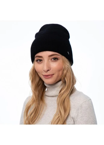 Шапка бини женская ангора черная ISABELLA LuckyLOOK 658-708 (322792743)