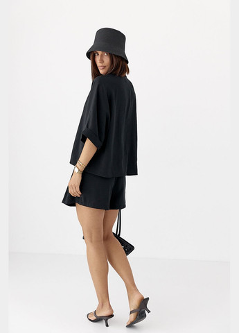 Костюм свободного кроя с шортами и рубашкой Lurex (337701813)