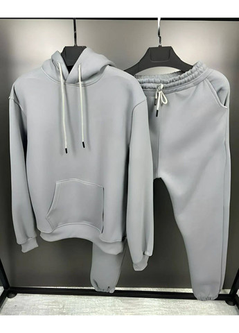 Сірий демісезонний чоловічий костюм трійка (штани + кофта + жилет) трійка Україна