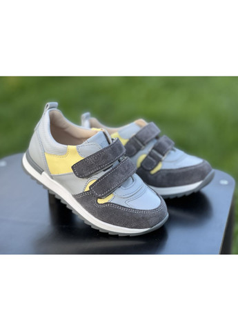 Цветные всесезон кроссовки 2716 для мальчиков серо-желтые. размер 26 Topitop