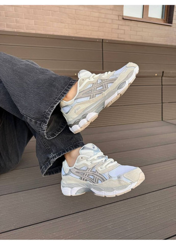 КРОССОВКИ ЖЕНСКИЕ ASICS GEL-NYC BEIGE WHITE АСИКС ГЕЛЬ НЮК No Brand белые демисезоны (367170662)