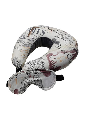 Подушка дорожня 35х35 см з маскою Париж полієстер/бавовна Ekko Seat Подушка дорожная 35х35 см с маской Париж полиэстер/хлопок (316068633)