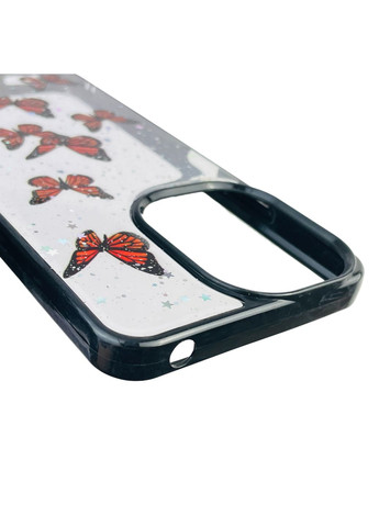 Чехол для Redmi 13C с блёстками с бабочками на сяоми редми 13с черный Xiaomi (366389809)