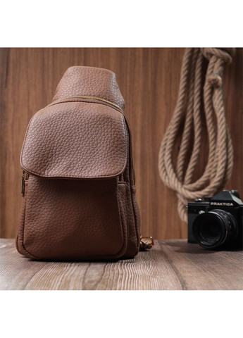 Практичная женская сумка с одной лямкой через плечо из крупнозернистой экокожи 17х29х9 см Vintage (315869089)