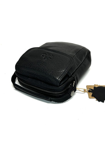 Чоловіча сумка Zzixs з натуральної шкіри 3326-1 чорна 21.5 х 16 х 5.5 No Brand (371681852)