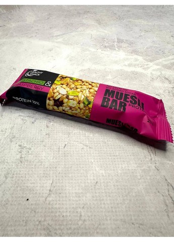 Батончик-мюслі для спортивного харчування з горіхом фісташки та малиною без цукру, 25 г No Brand (365820435)