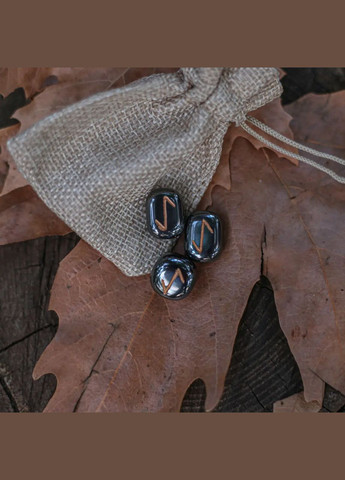 Руна Талісман Ейваз із натурального каменю Гематит d-17х10мм+- (ціна за 1шт) No Brand руни (301425227)