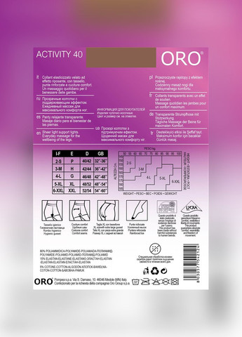 Колготки женские ACTIVITY 40 DEN bronze 7/8 ORO (302211699)