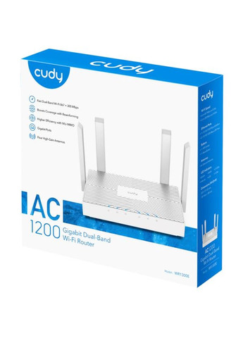 Маршрутизатор WR1300E, AC1200 Gigabit Wi-Fi Router Cudy (360401356)