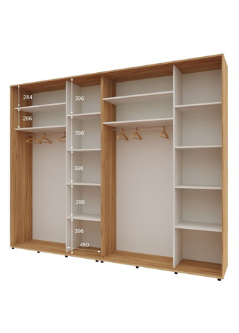 Шкаф-купе четырехдверный Комфорт Мебель 280*60*210 см Дуб золотой 4 двери Зеркало Стандарт Комфорт Меблі (360434828)