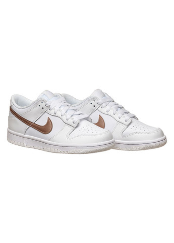 Белые всесезонные кроссовки dunk low (gs) Nike
