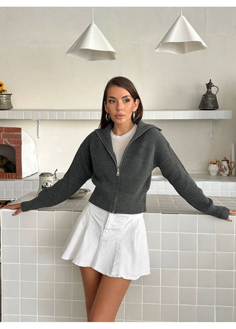 Графітовий демісезонний стильний светр зі змійкою (туреччина) — топ продаж, заміри в описі DK/DL Мода без кордонів