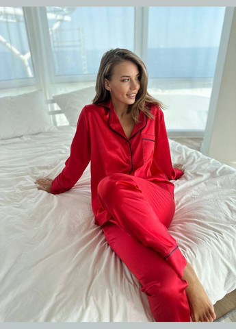 Красная всесезон яркий домашний костюм пижамка Vakko