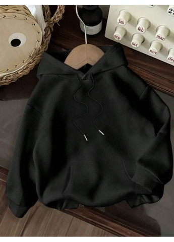 Худі, чорна толстовка чоловіча, світшот 2702806556 розмір No Brand (353505893)